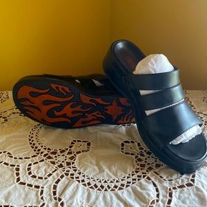 Harley Davidson black slide sandals